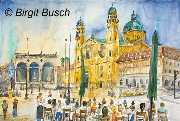 Aquarell München Odeonsplatz