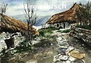 Aquarell Galicien Birgit Busch