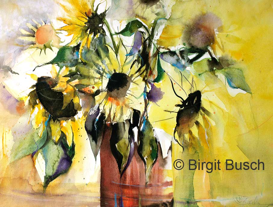 Aquarell Sonnenblumen