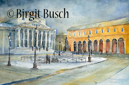 Aquarell Opernplatz München