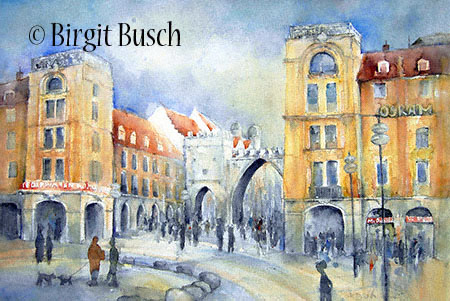 München Aquarell Stachus