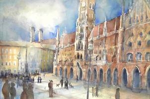 Aquarelle Marienplatz München