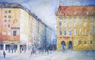 Aquarelle Kaufingerstrasse München