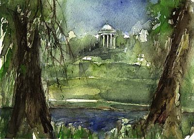 Watercolor Paintings Munic Town